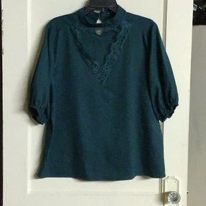 Half Sleeve Dark Green Blouse